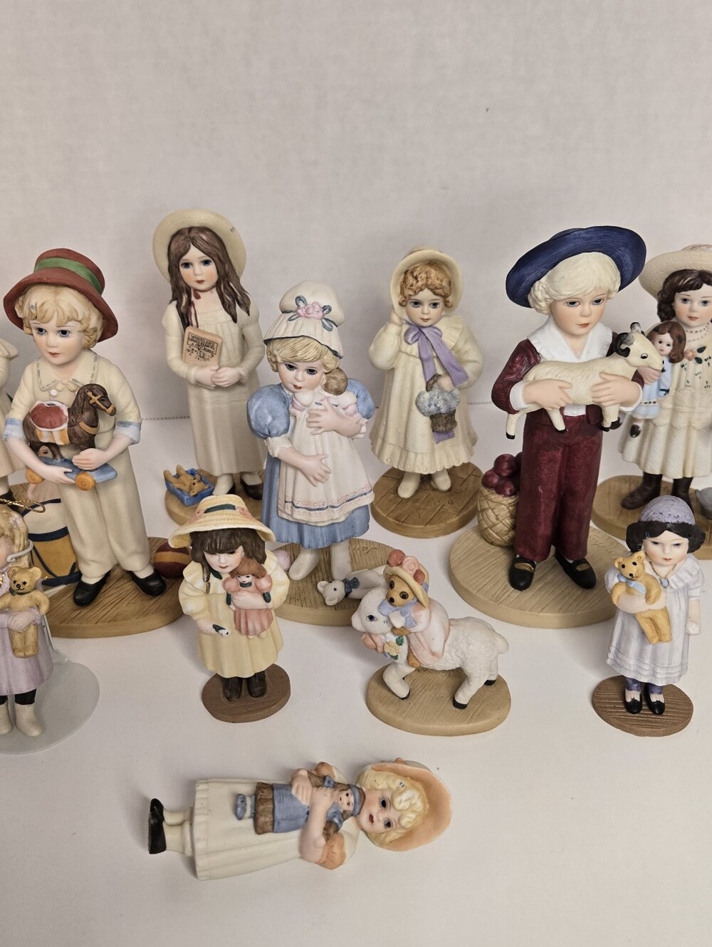 Vintage Jan Hagara Porcelain Figures Of Children With Toys, Animals Lot Of 12